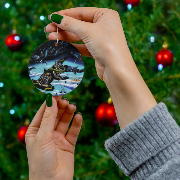 Enigmatic Portals  Round Ceramic Ornaments