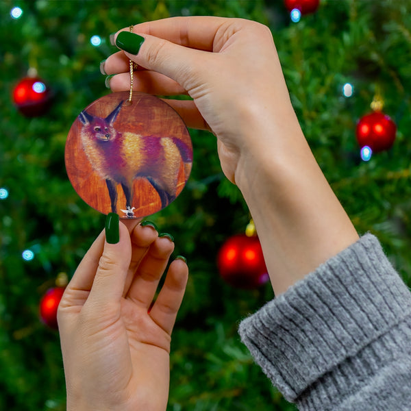 Beautiful Thief  Round Ceramic Ornaments